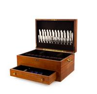 A Georg Jensen Pyramid Silver Flatware Service