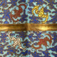 An Unusual Chinese Cloisonné 'Double Coins' Vase, 18th Century 清中期 掐絲琺瑯雲蝠紋雙聯瓶