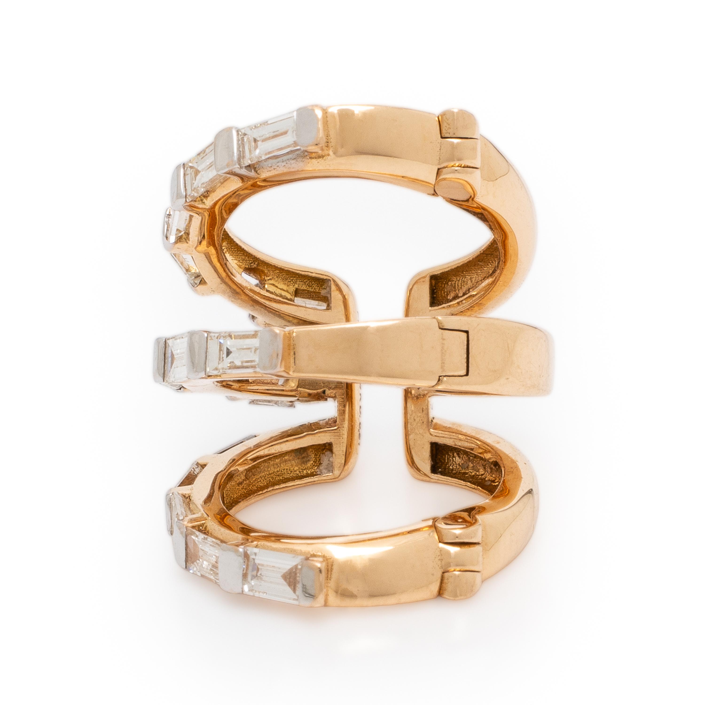 Bee Goddess, 'Mondrian,' Rose Gold and Diamond Ear Cuff