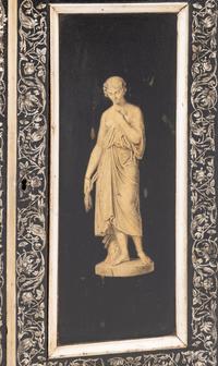 A Continental Painted Hanging Cupboard Decorated with Classical Figures