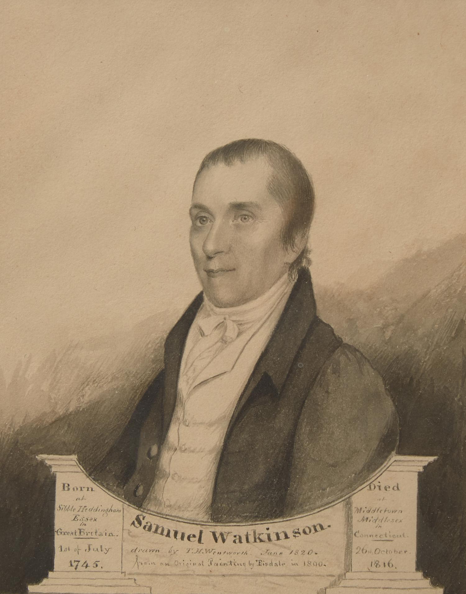 Thomas Handford Wentworth (American/Canadian 1781-1849), After Elkanah Tisdale (1792-after 1834), A Pair of Portrait Miniatures: Sarah Blair and Samuel Watkinson, of Middletown, Connecticut