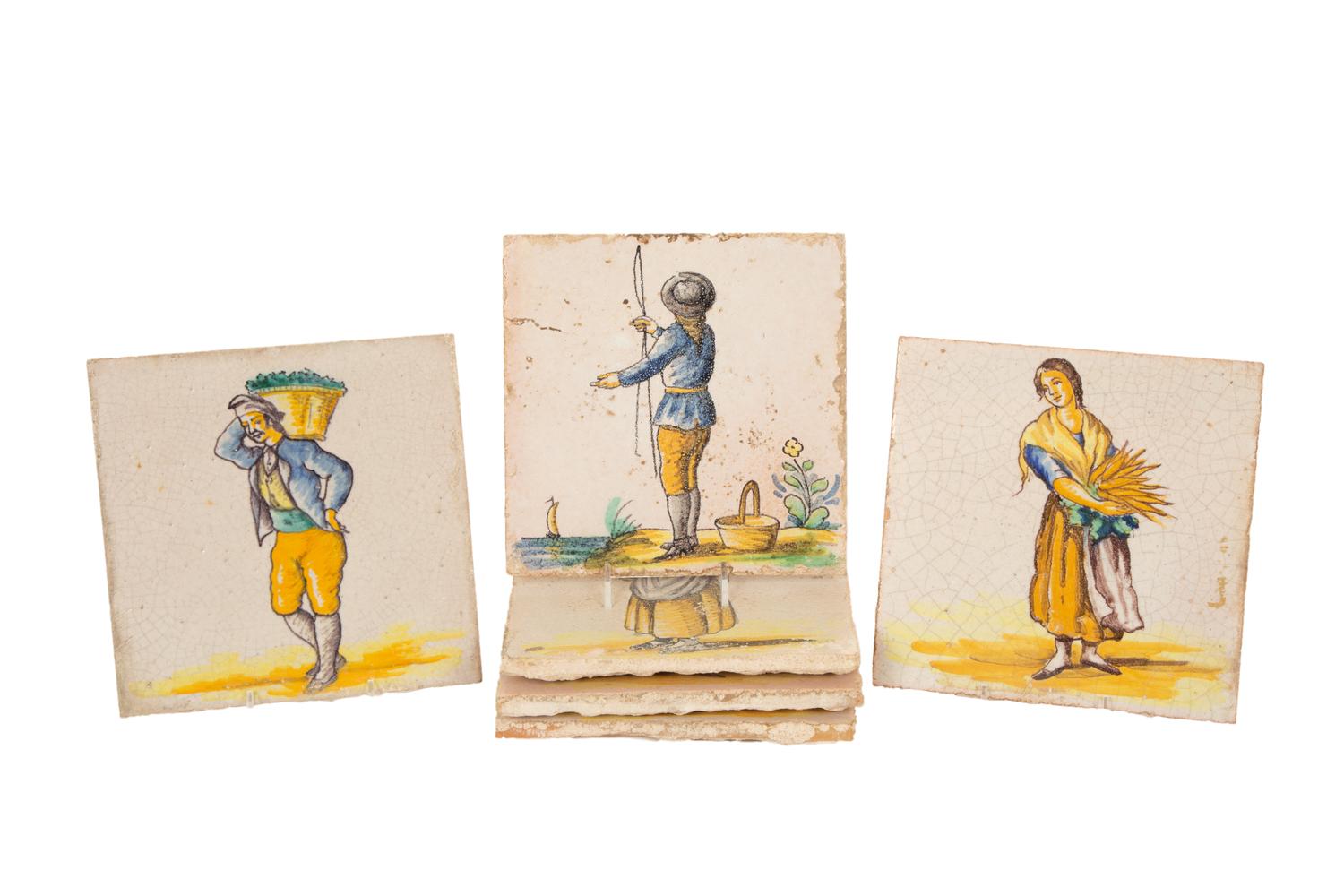A Group of Twenty Delft Figurative Ceramic Tiles