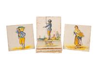 A Group of Twenty Delft Figurative Ceramic Tiles