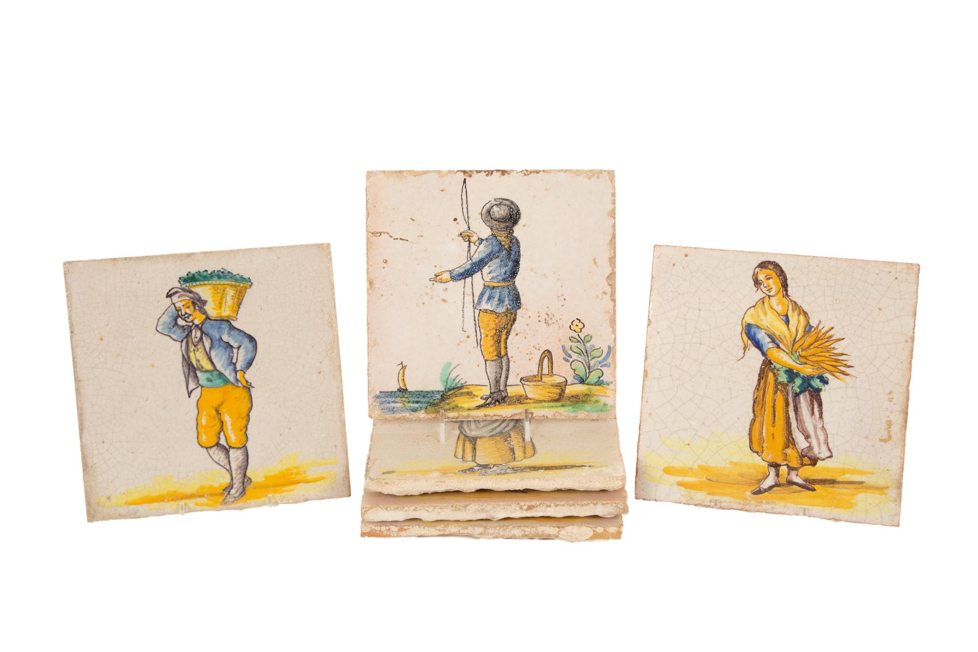 A Group of Twenty Delft Figurative Ceramic Tiles