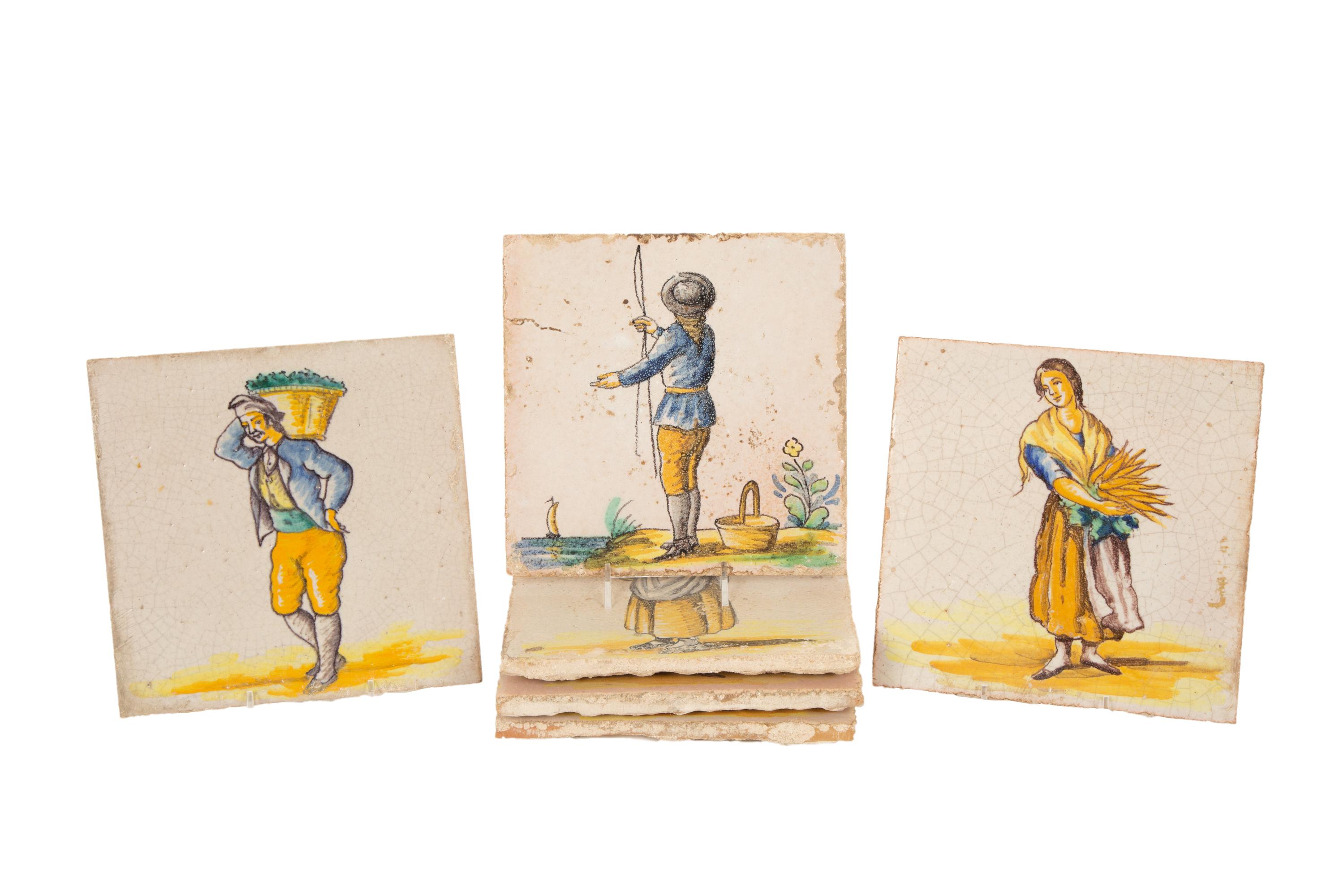 A Group of Twenty Delft Figurative Ceramic Tiles