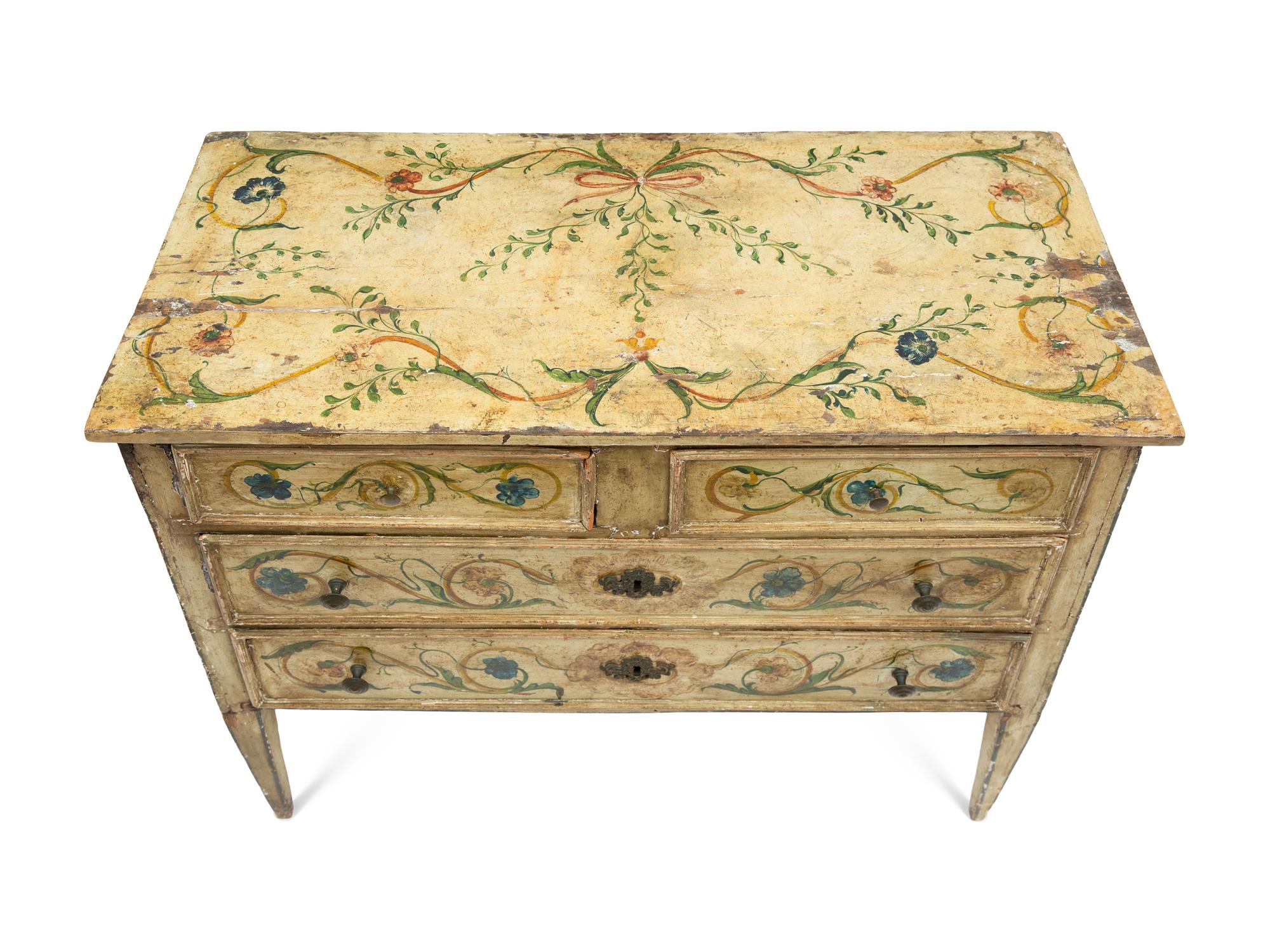 An Italian Neoclassical Painted Commode