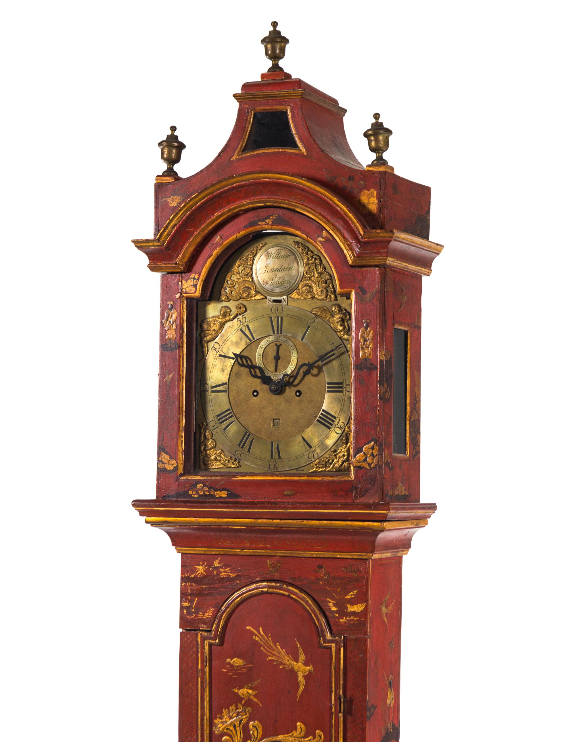 A George III Lacquered Tall Case Clock
