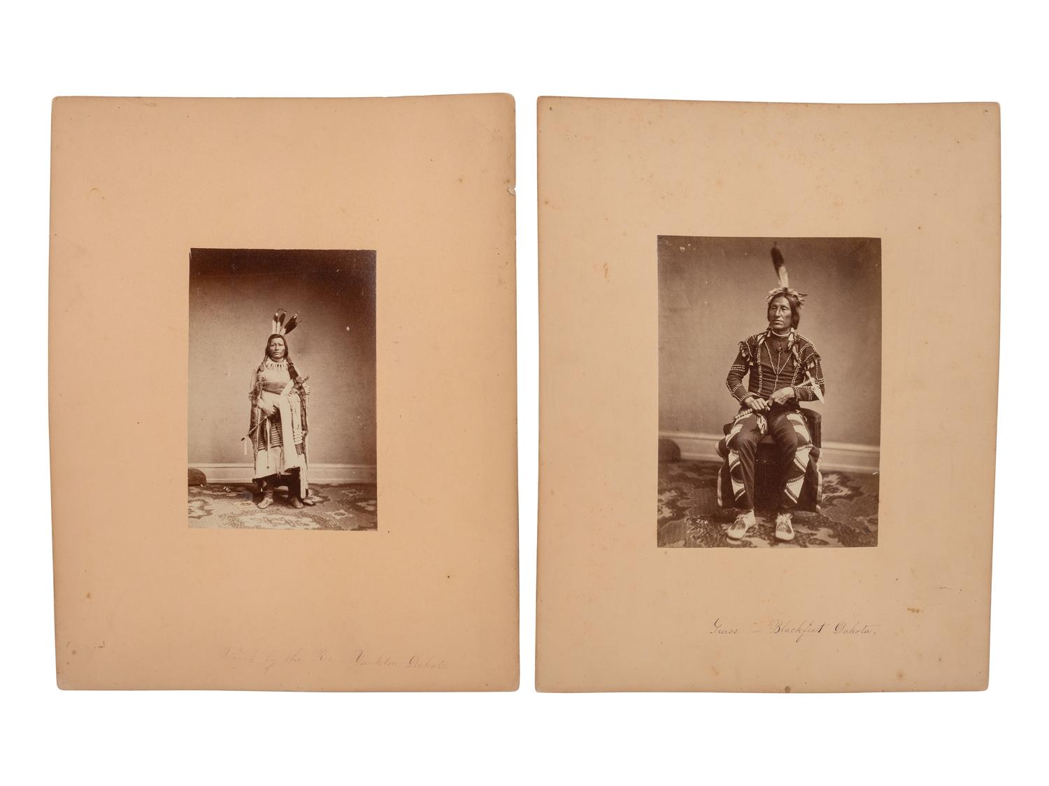 SHINDLER, Antonio Zeno (1823-1899), photographer. A group of 6 albumen photographs of Yankton Sioux Indians. [Washington, DC, 1867].