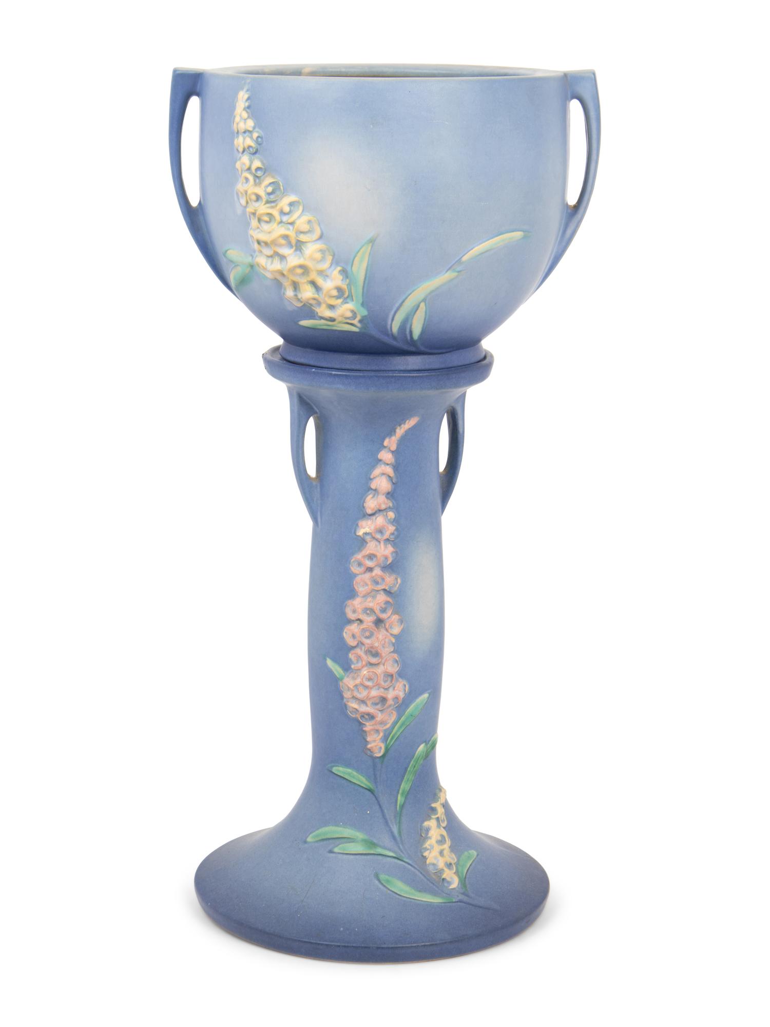 A Roseville Pottery Jardinière on Stand