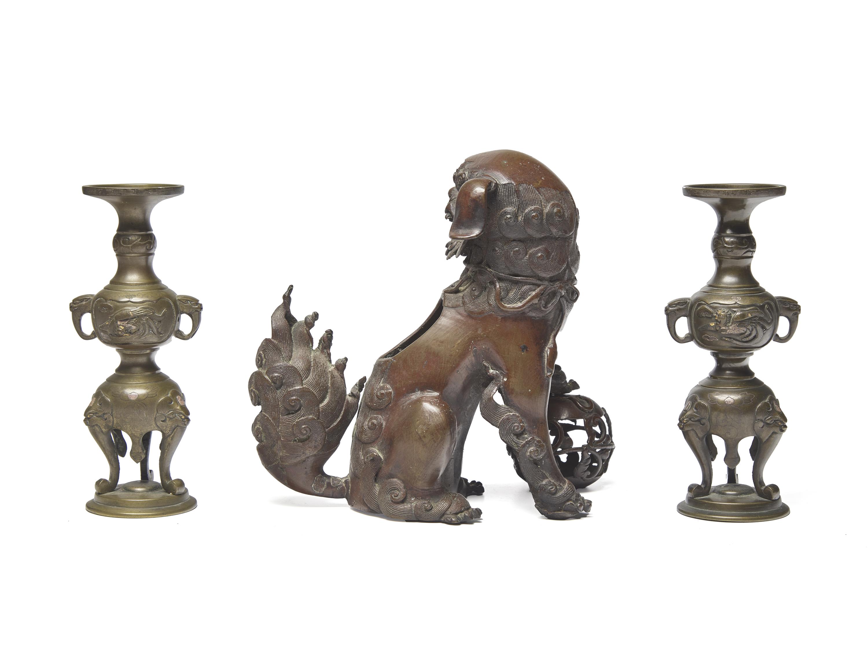 Three Japanese Bronze Articles, 19th/20th Century 近代 日本銅器三件