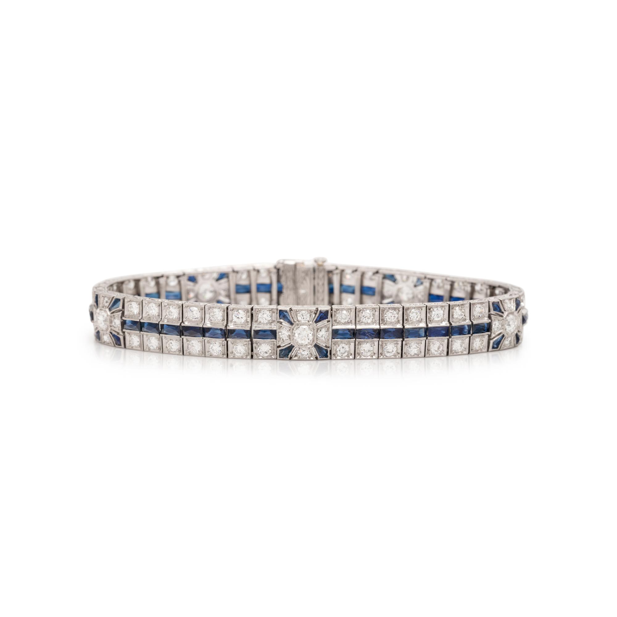 ART DECO, DIAMOND AND SAPPHIRE BRACELET