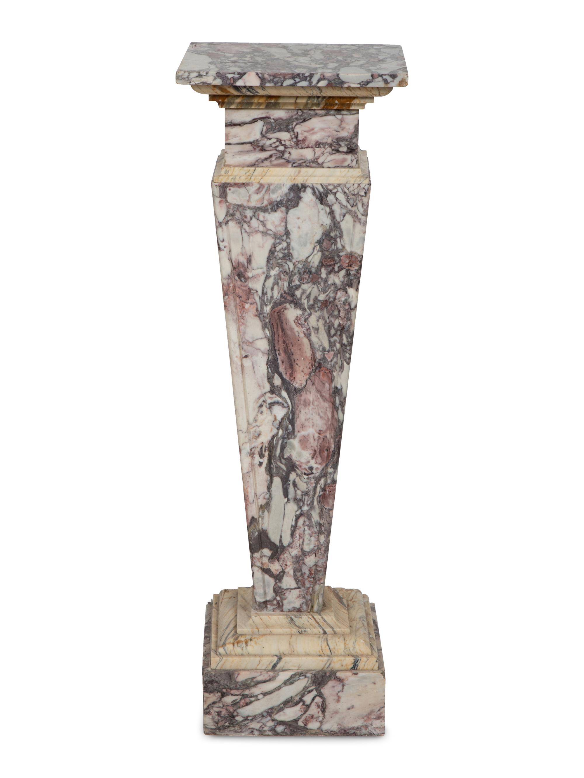 An Italian Specimen Marble Bust of a Man on Marble Pedestal