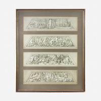 Walter Crane (British, 1845–1915) Four Designs for a Silver Cup