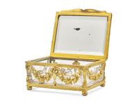 A Louis XV Style Portrait-Inset Gilt Bronze Mounted Cut Glass Box