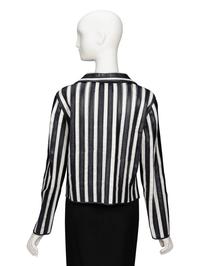 Giorgio Armani, Strip-Pieced Black & White Leather Jacket