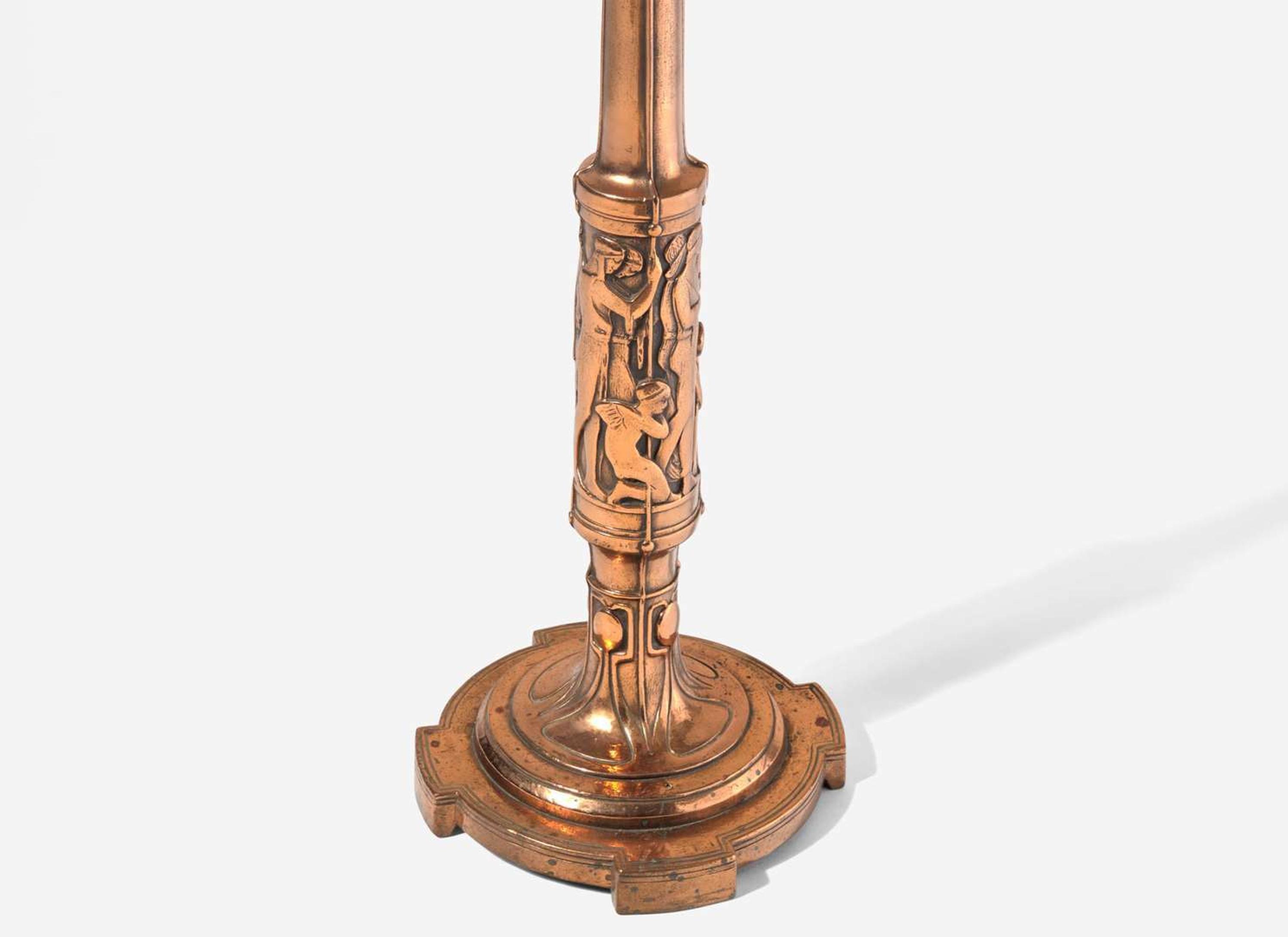 Secessionist, Copper and Mica Floor Lamp