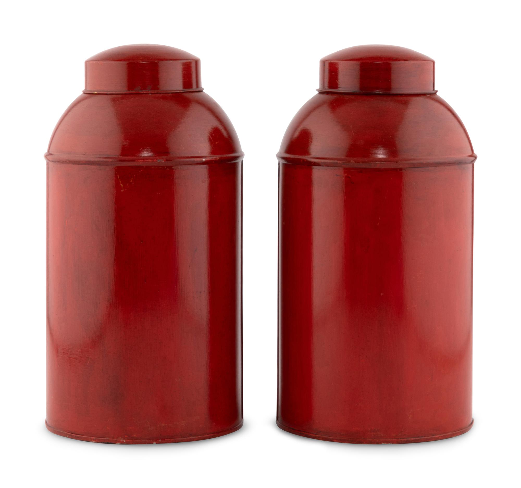A Pair of Tôle Tea Canisters