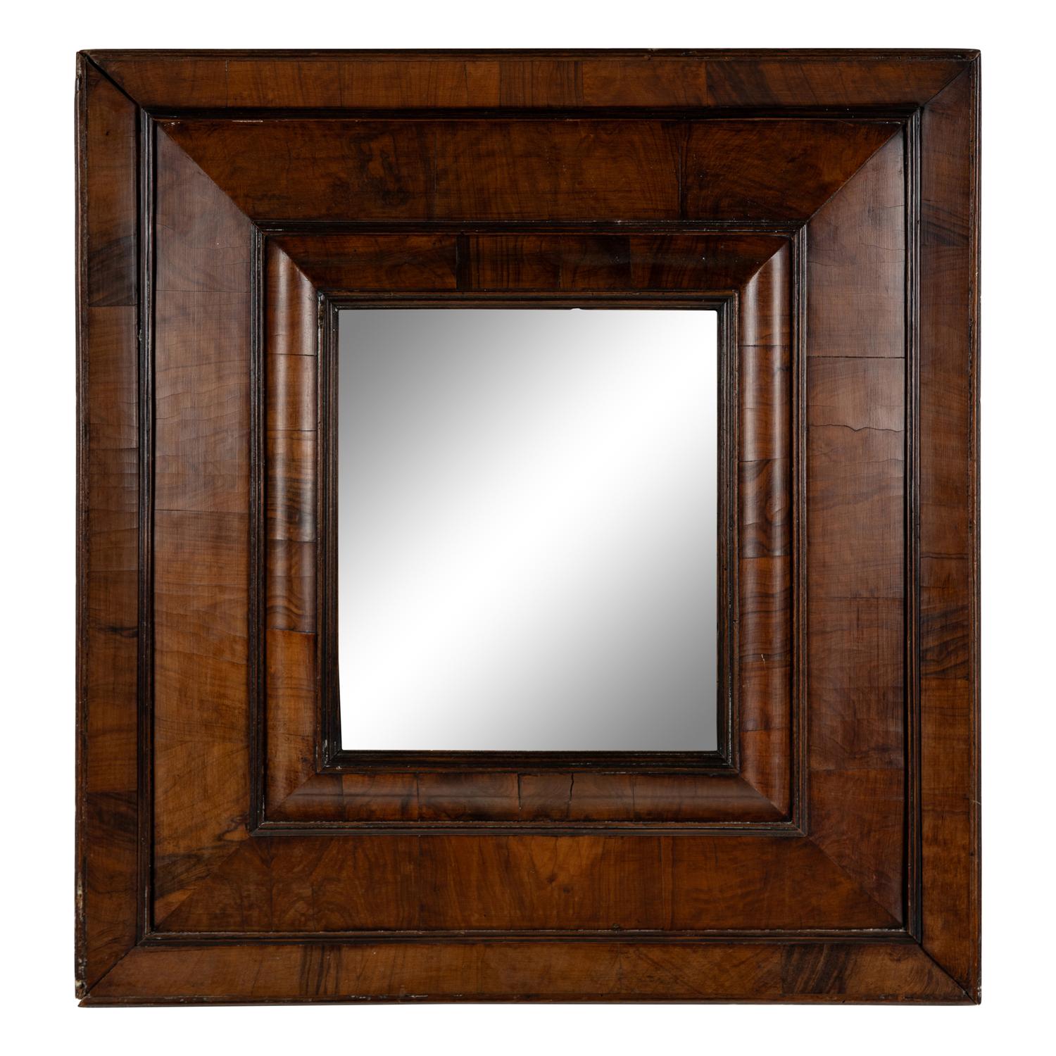 A Continental Walnut Mirror