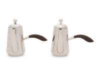 A Pair of Mexican Silver Chocolate Pots
