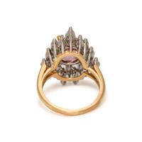 PADPARADSCHA SAPPHIRE AND DIAMOND RING