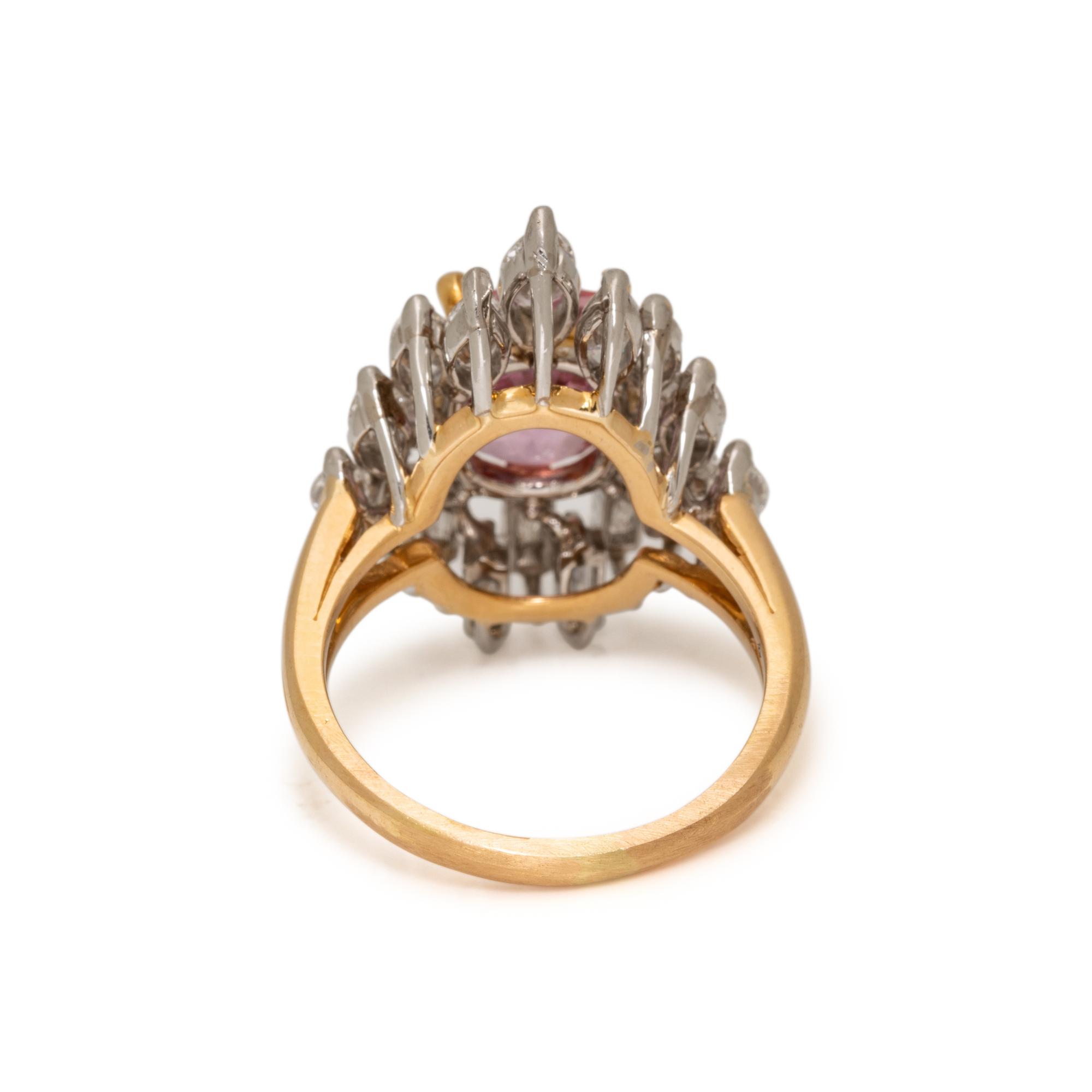 PADPARADSCHA SAPPHIRE AND DIAMOND RING