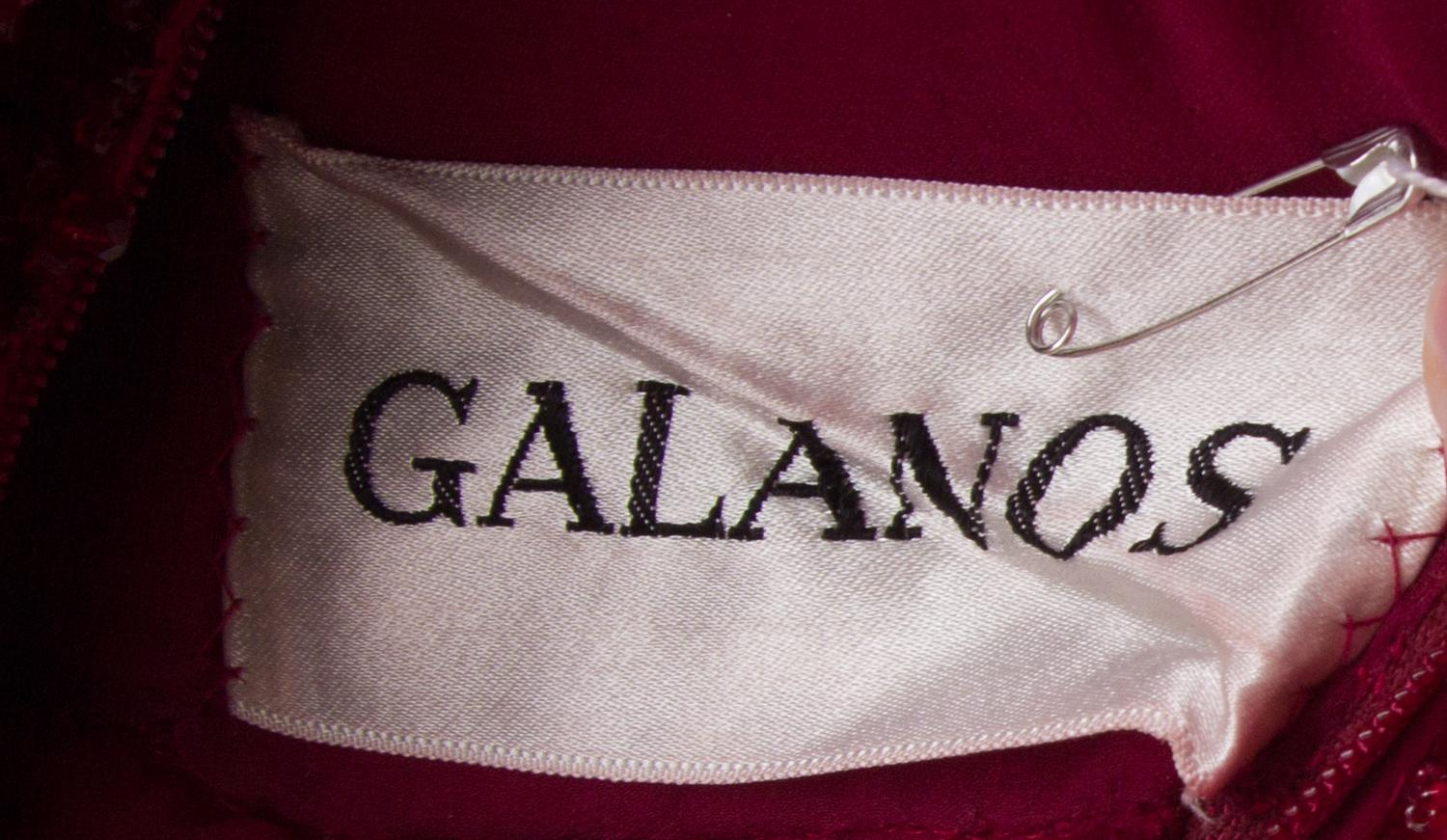 A Galanos Maroon Beaded Gown, No size.