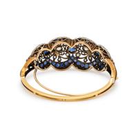 ANTIQUE, SAPPHIRE AND DIAMOND HINGED BANGLE BRACELET