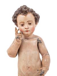 An Italian Painted Putto Figure
