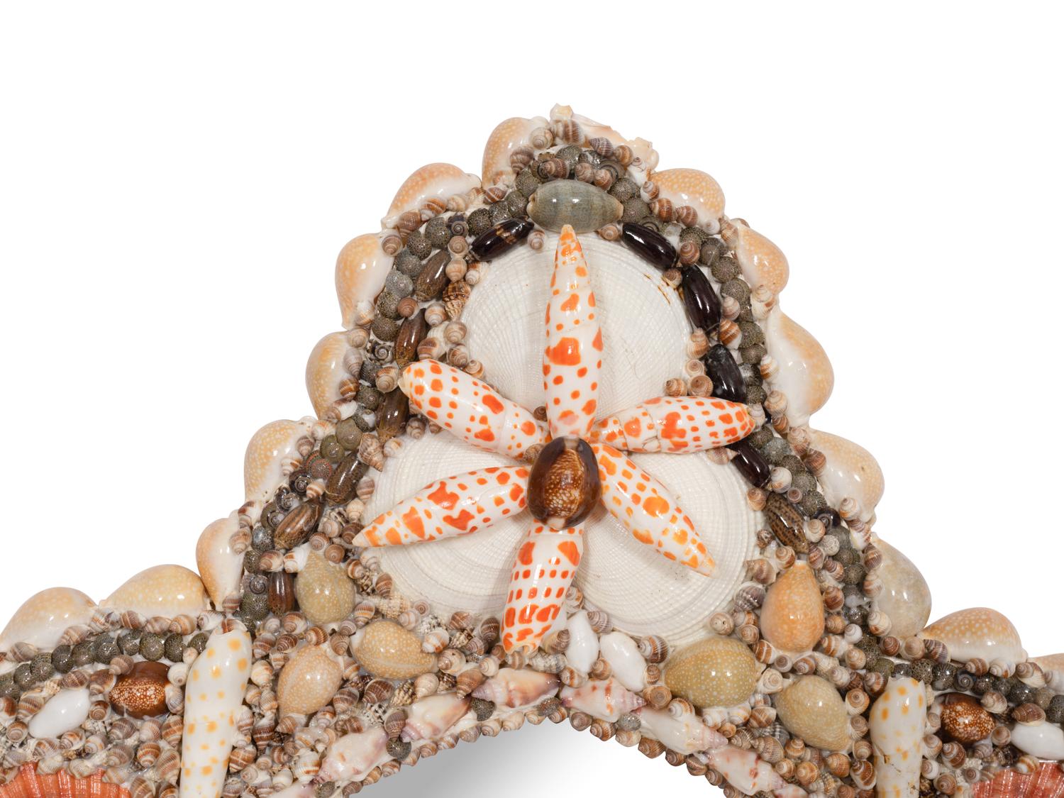 A Cartouche Form Shellwork Mirror