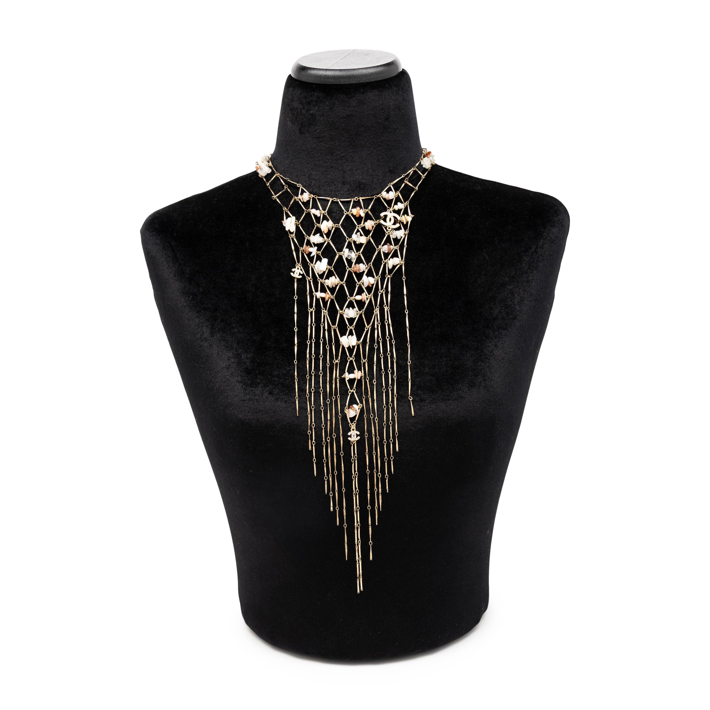 Chanel, Chain Lattice Bib Necklace