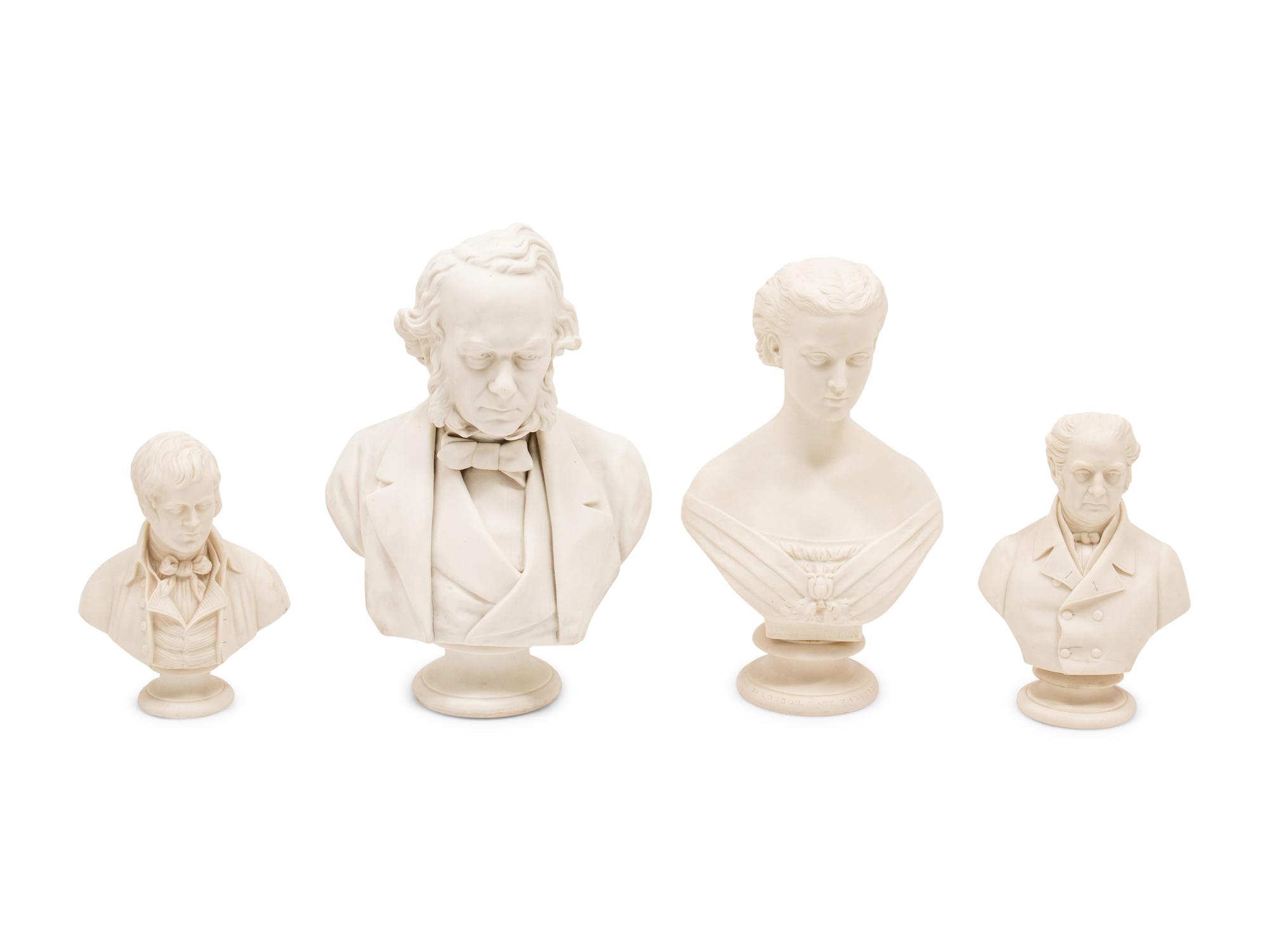 A Group of Parian Ware Busts