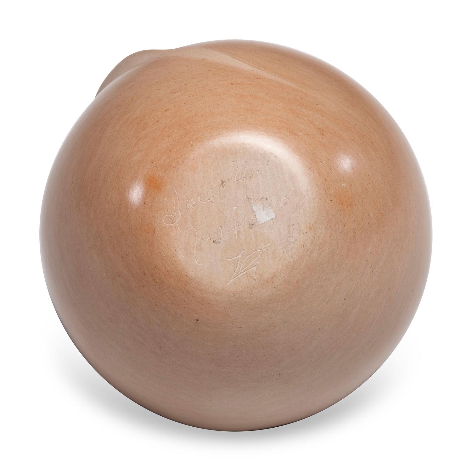Buff Pottery Jar, with Corn