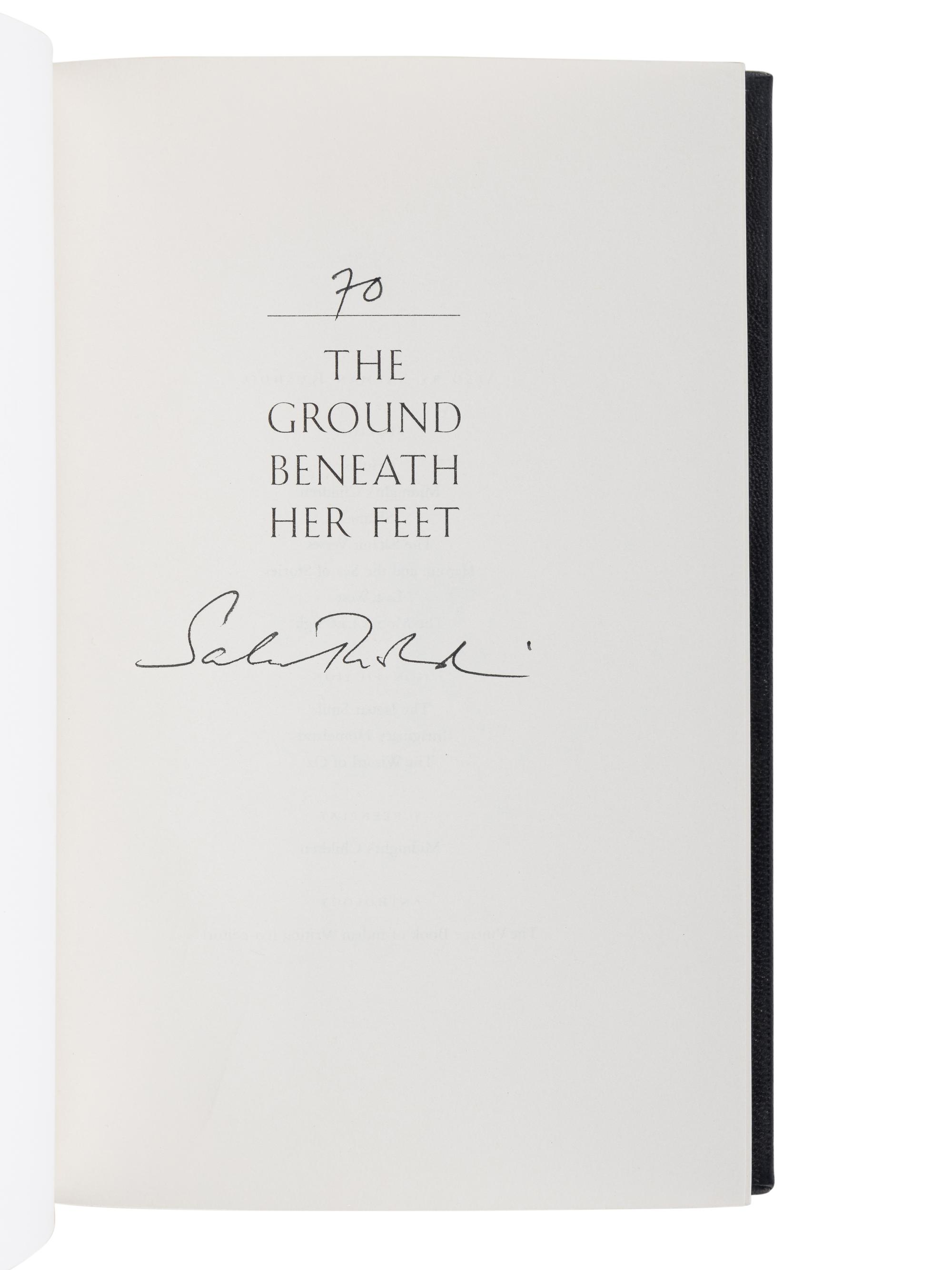 RUSHDIE, Salman (b. 1947). The Ground Beneath her Feet . London: Jonathan Cape, 1999.