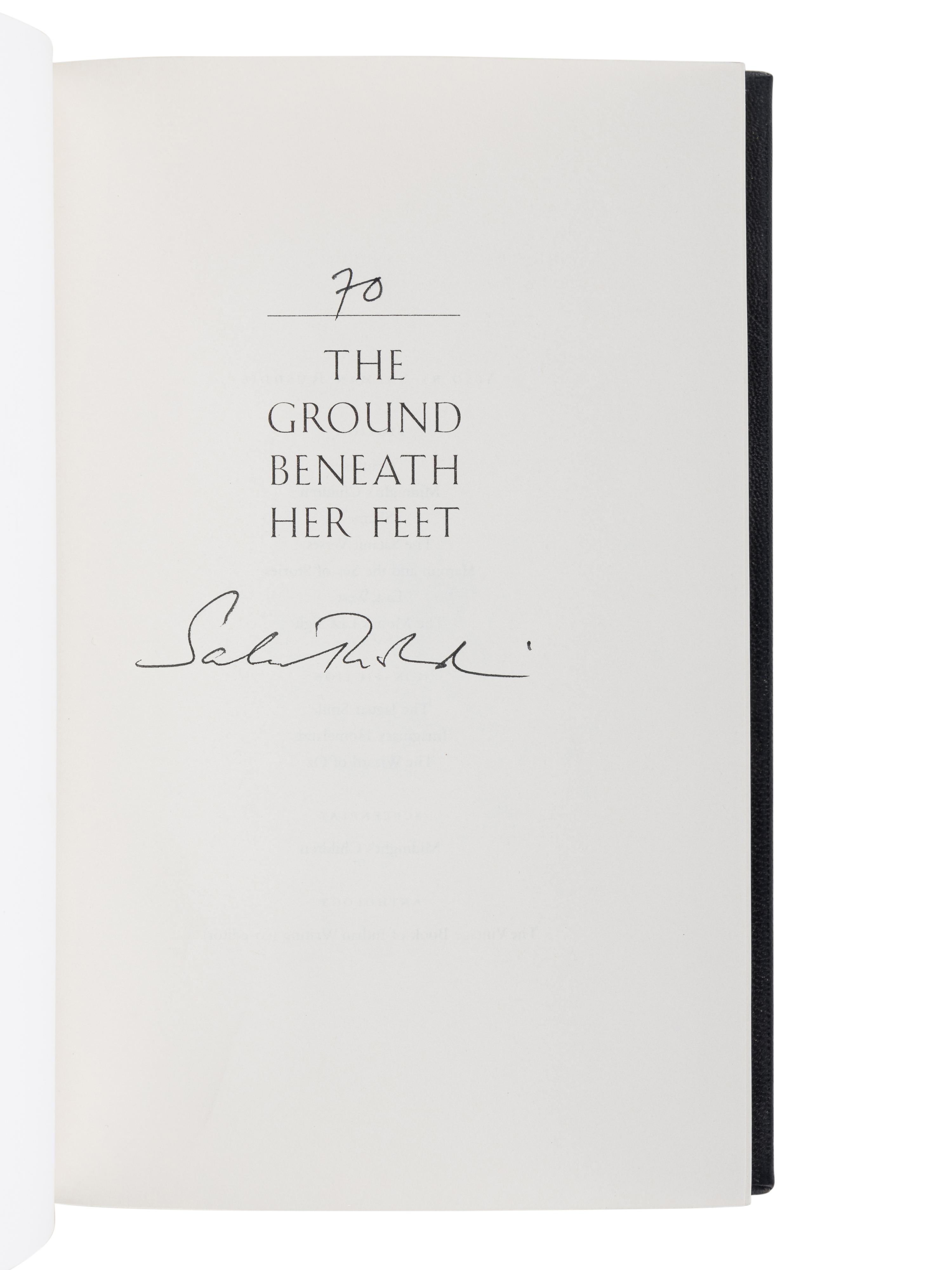 RUSHDIE, Salman (b. 1947). The Ground Beneath her Feet . London: Jonathan Cape, 1999.