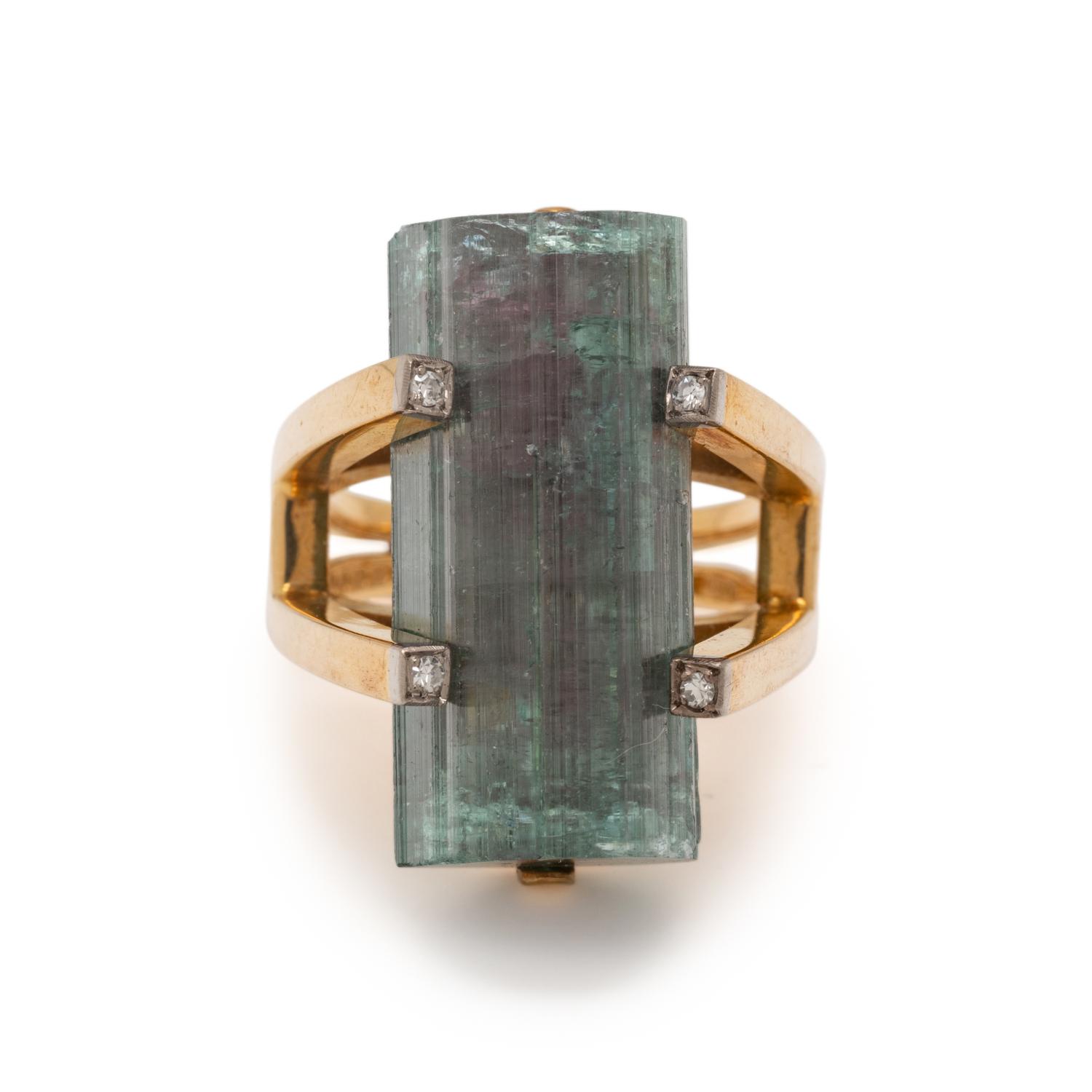 TOURMALINE AND DIAMOND RING