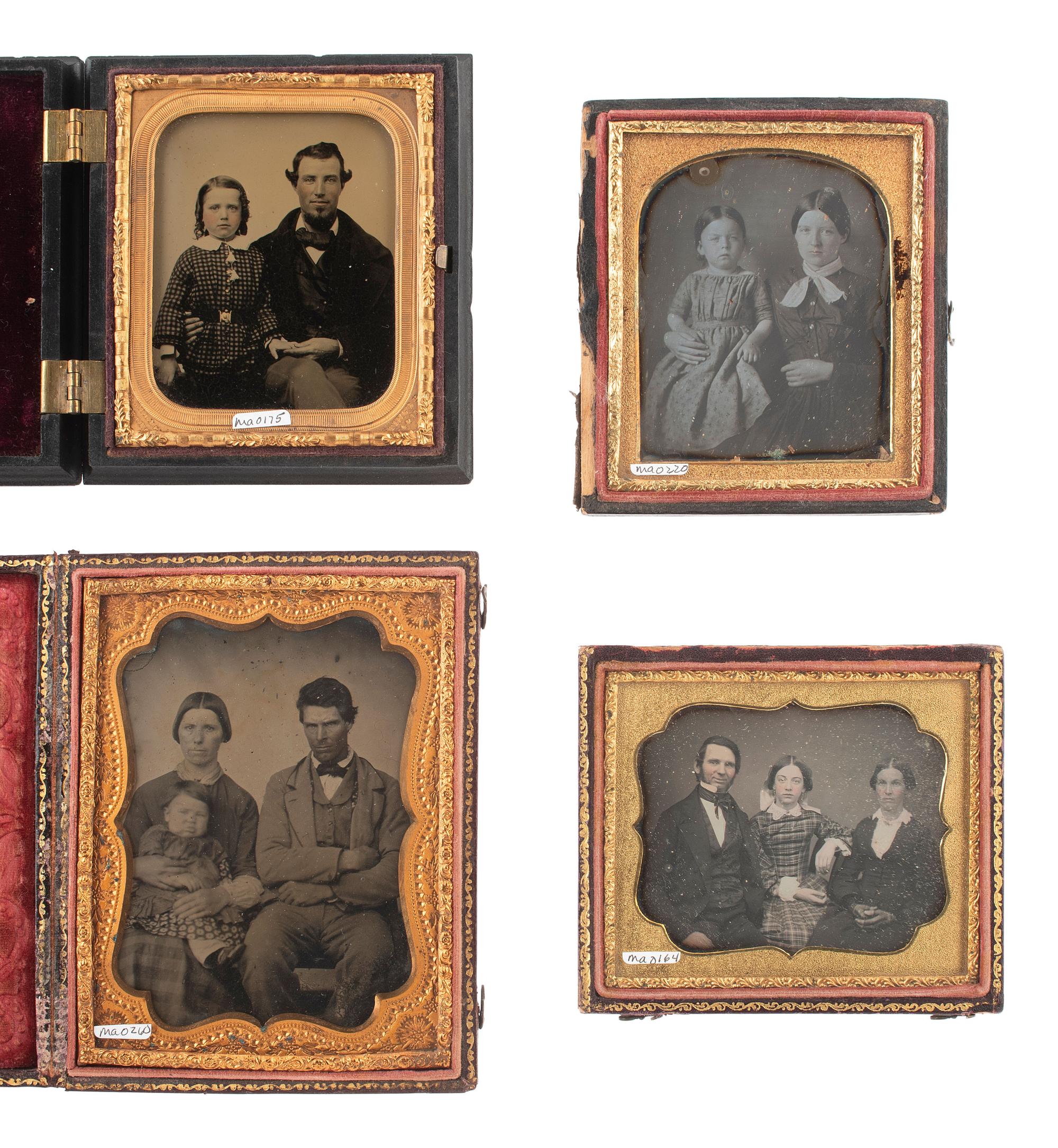 [EARLY PHOTOGRAPHY]. 16 assorted images featuring parents with children.
