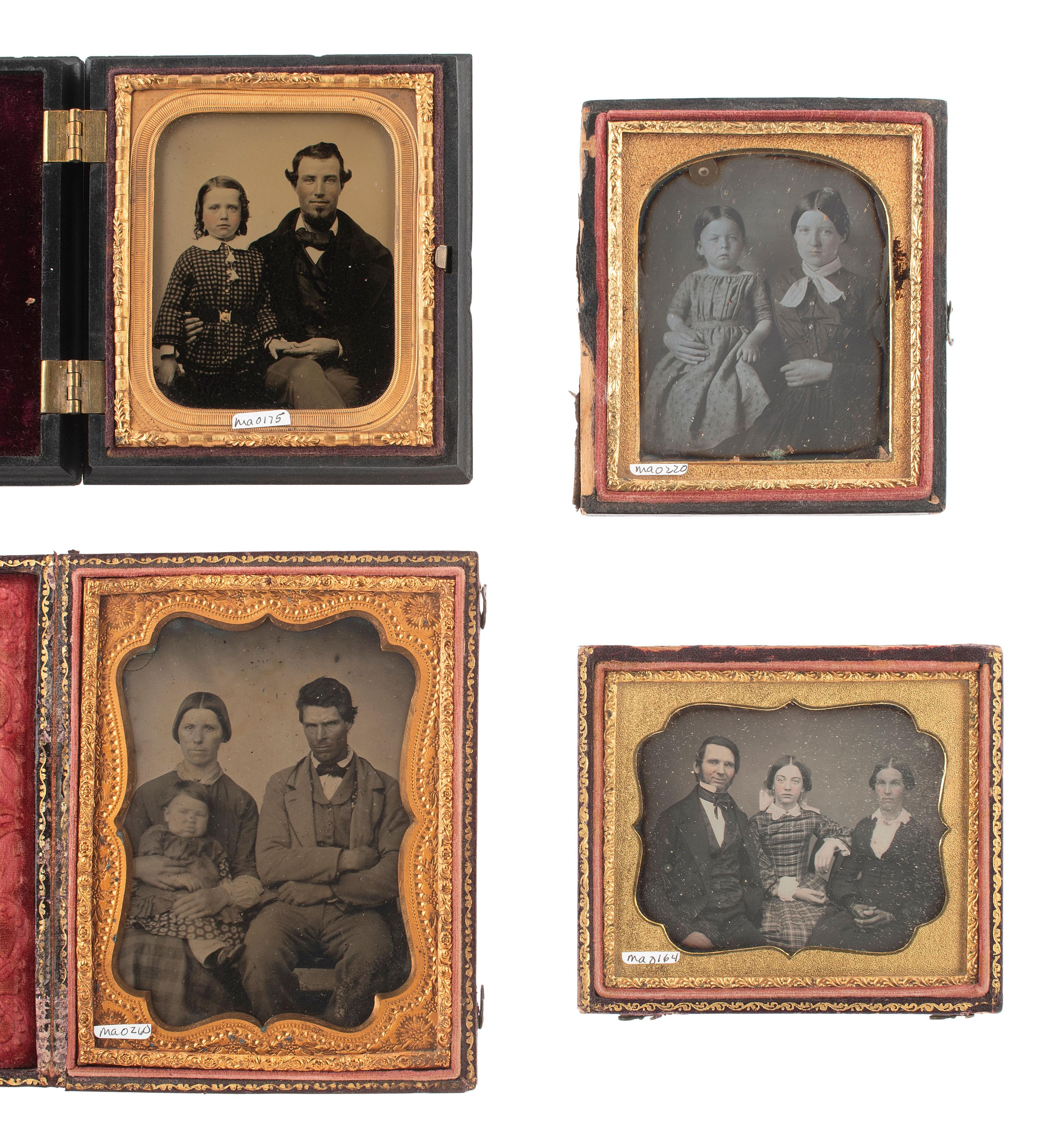 [EARLY PHOTOGRAPHY]. 16 assorted images featuring parents with children.