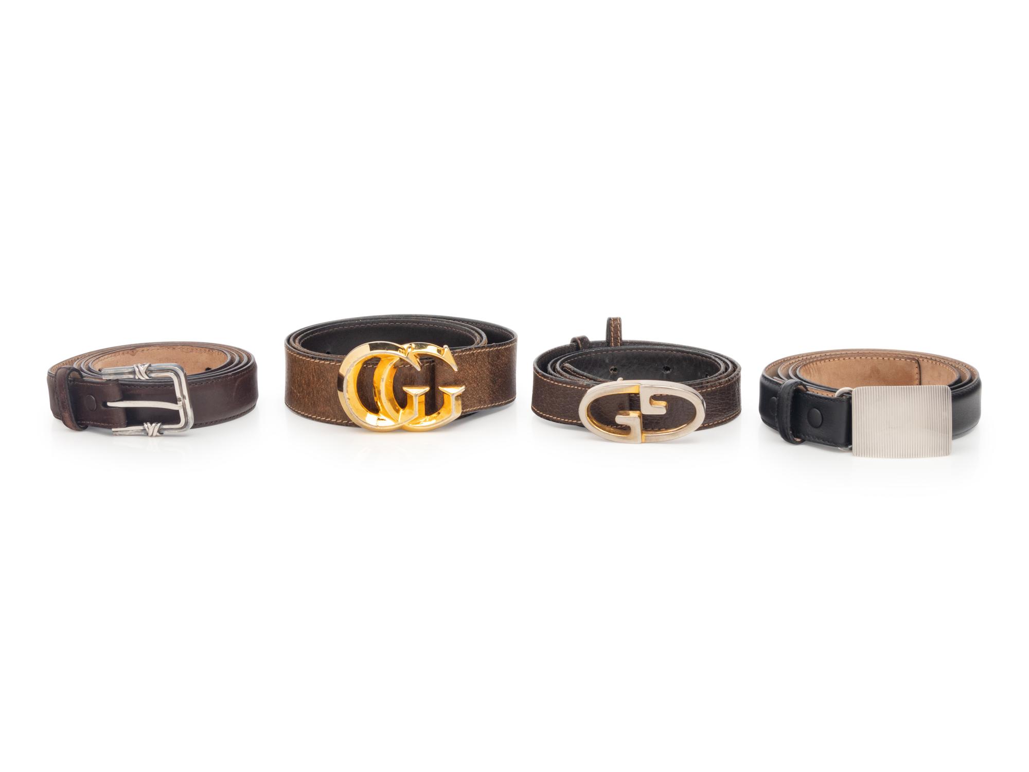 Four Designer Belts: Two Tiffany & Co. & Two Gucci