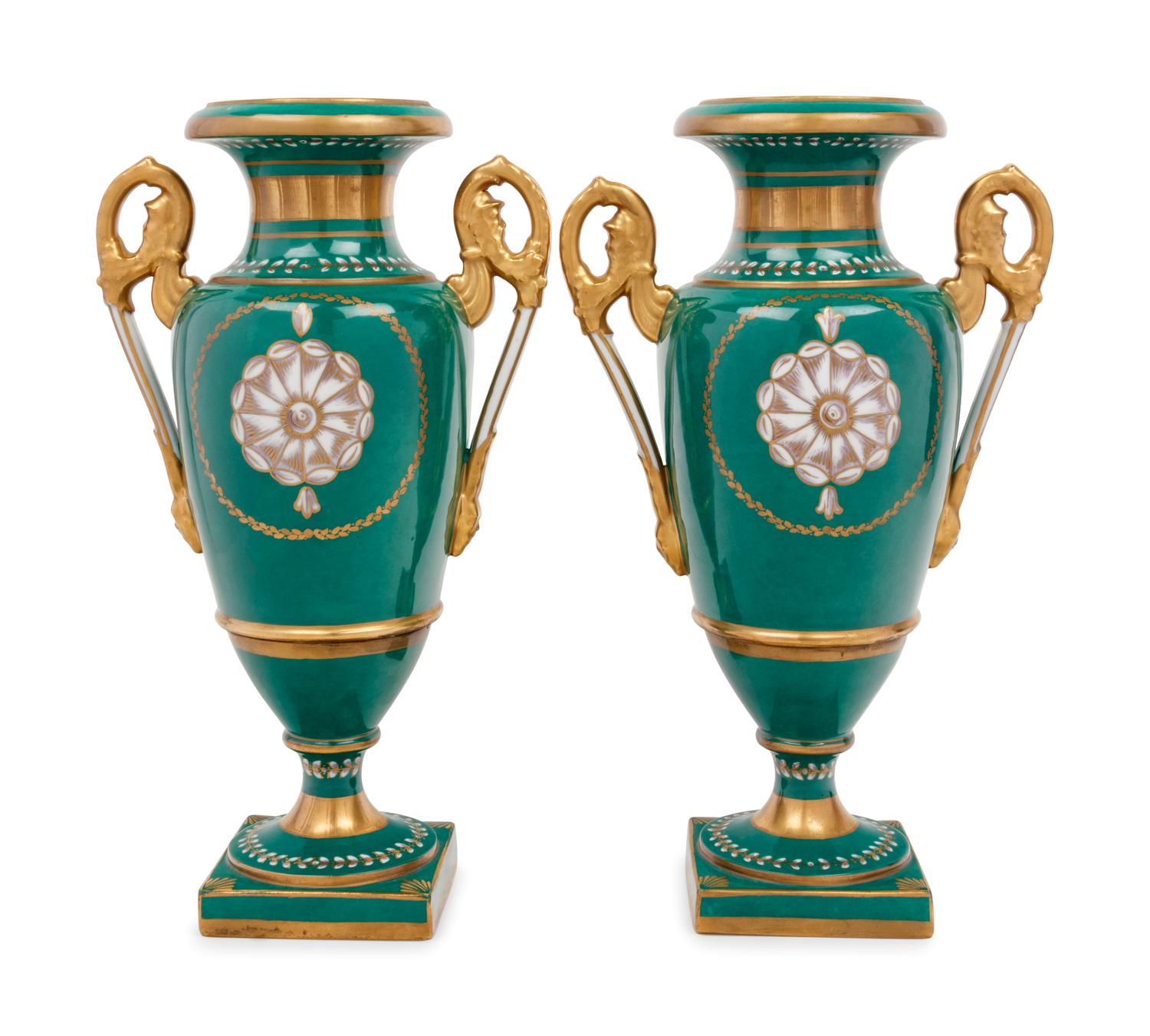 A Pair of Paris Porcelain Urns