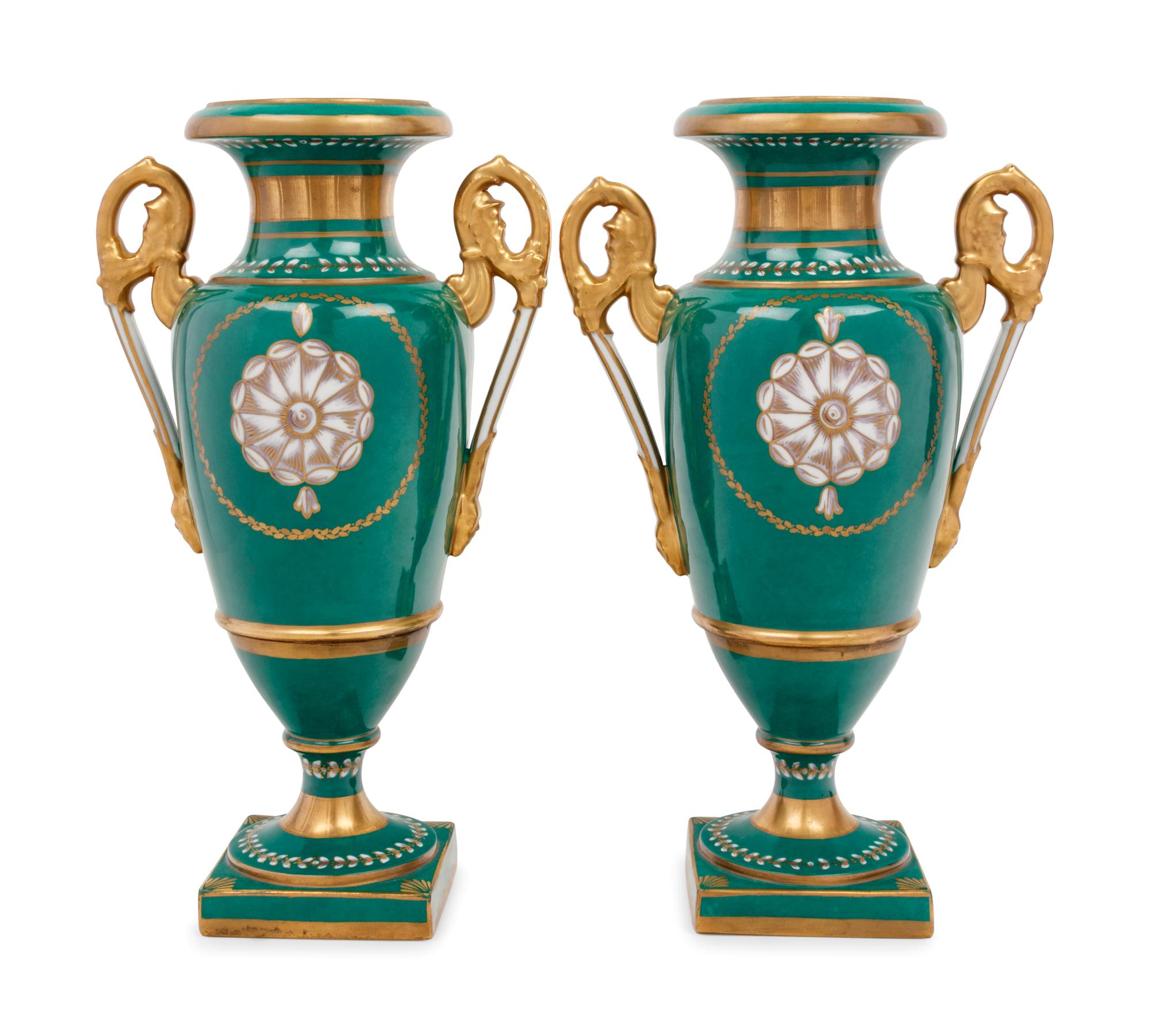 A Pair of Paris Porcelain Urns