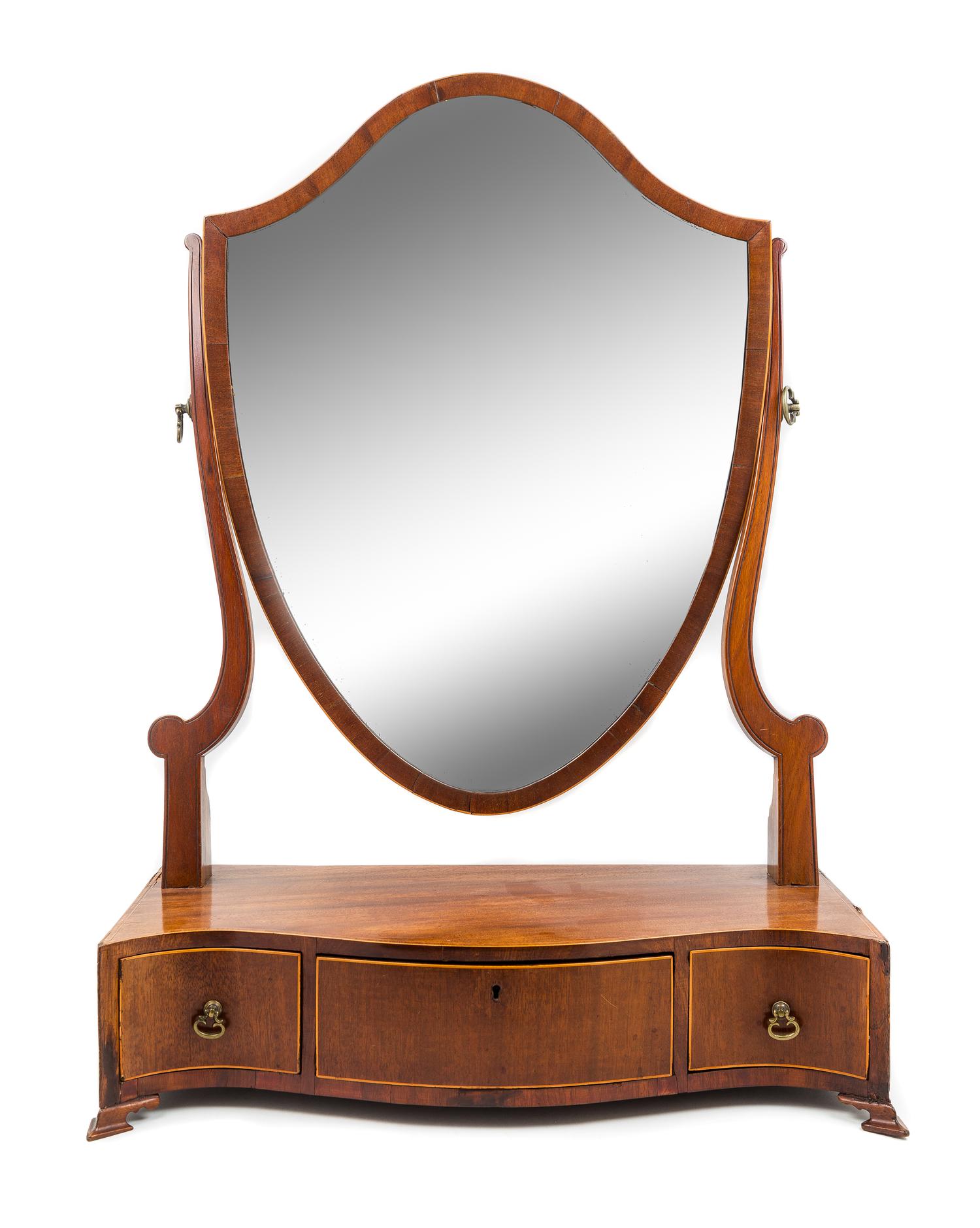 A George III Mahogany Dressing Mirror Height 29 1/2 inches. — LATE 18TH CENTURY