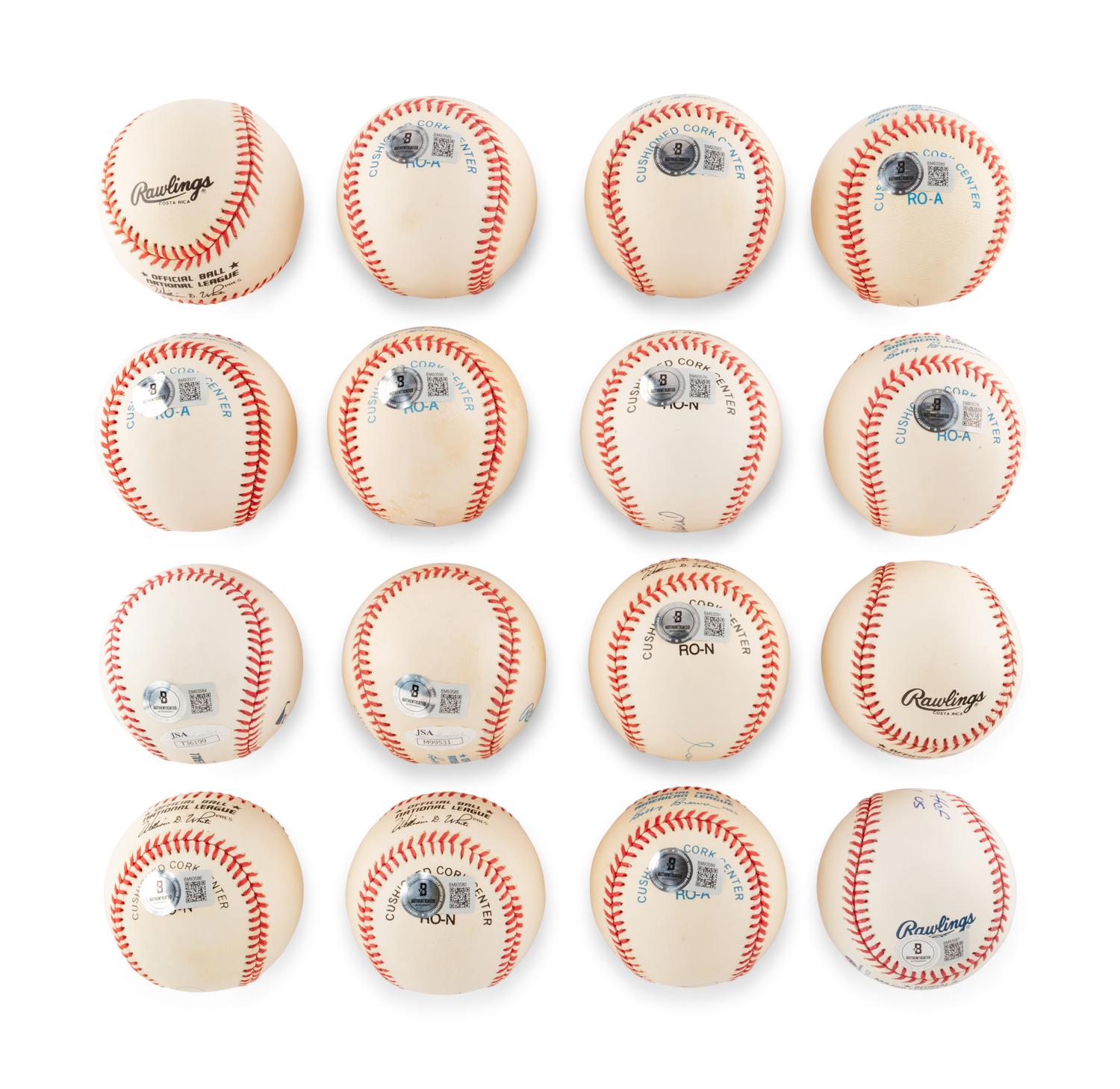 A Group of 16 3,000 Hit Club Signed Autograph Baseballs (Beckett Authentication Services),