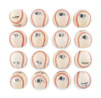 A Group of 16 3,000 Hit Club Signed Autograph Baseballs (Beckett Authentication Services),