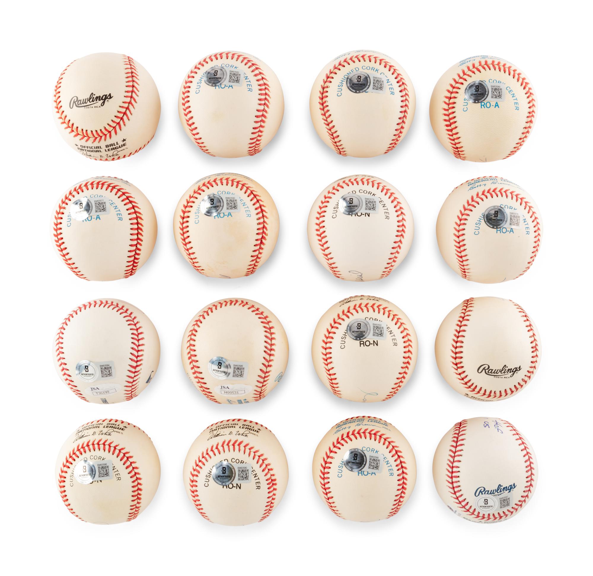 A Group of 16 3,000 Hit Club Signed Autograph Baseballs (Beckett Authentication Services),