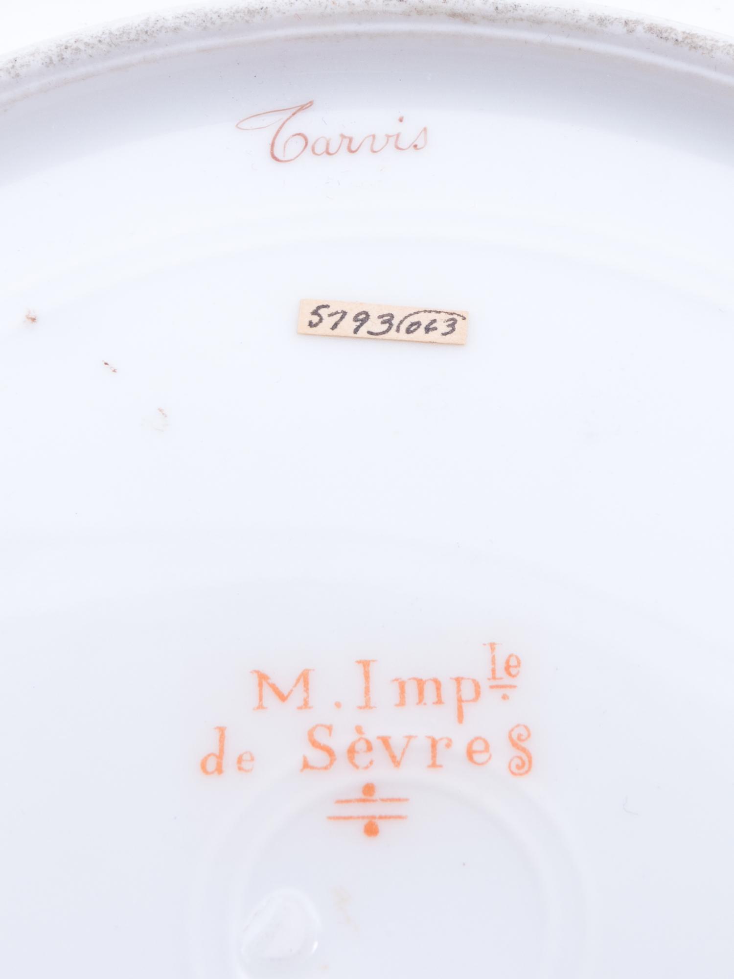 A Sèvres Painted and Parcel Gilt Napoleonic Porcelain Cabinet Plate