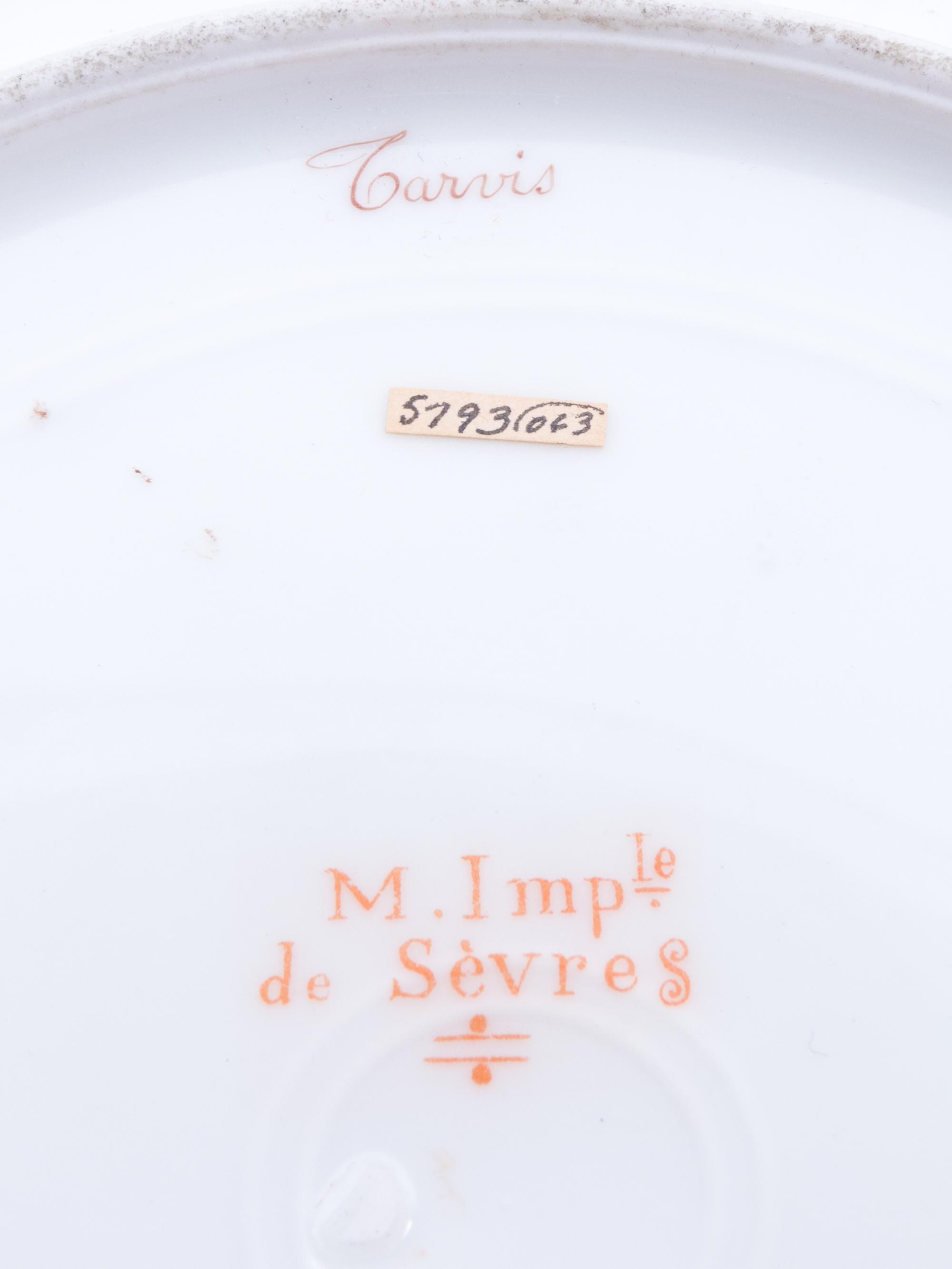 A Sèvres Painted and Parcel Gilt Napoleonic Porcelain Cabinet Plate