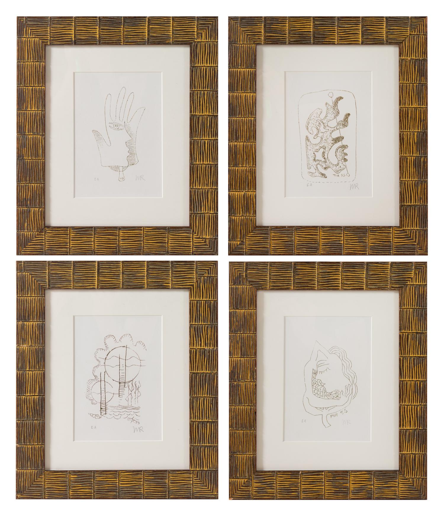 Artist Unknown (20th century) Four Prints each initialed MR…