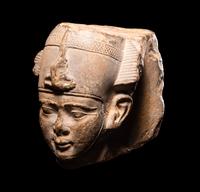 An Egyptian Limestone Head of Osiris