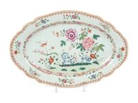 Five Chinese Export Famille Rose Porcelain Plates