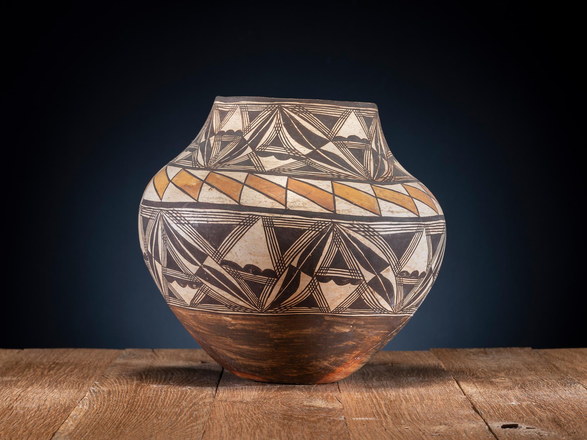 Acoma Polychrome Pottery Olla
